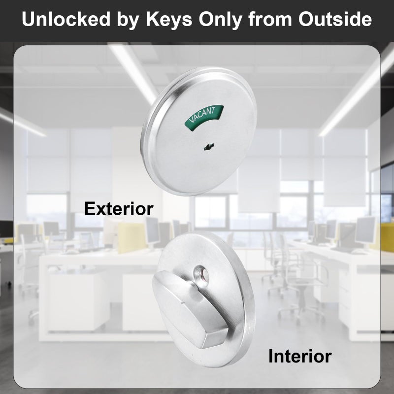 NEWBANG Grade 2 ADA Commercial Heavy Duty Privacy Deadbolt with Occupancy Indicator UL Listed and 3 Hour Fire Rated, Satin Chrome 26D, Left and Right Handed,MD-C2-Deadbolt-1P - Image 5