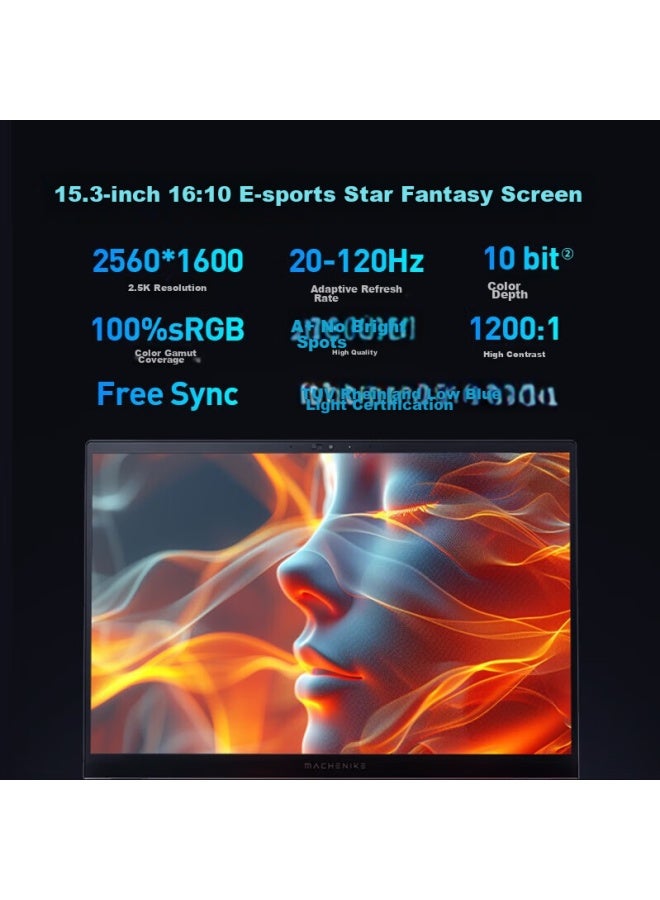 MACHENIKE Mechanical Engineer Shuguang 15air , 15.3-inch Ai Pc Thin And Light Laptop, R7-8845hs, 2.5k Screen, 32gb Ram, 512gb Storage, Obsidian Gray - Image 1
