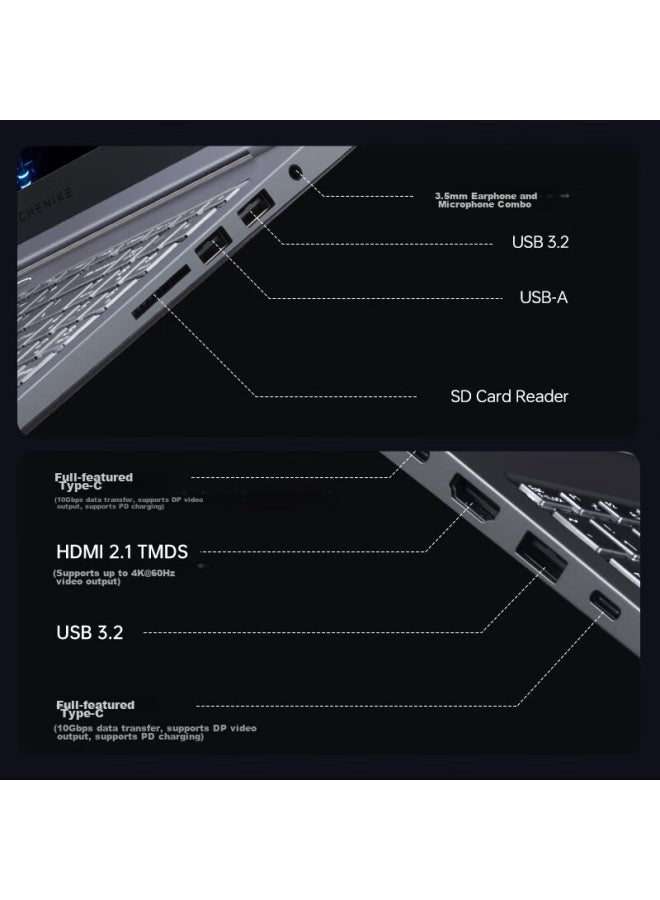 MACHENIKE Mechanical Engineer Shuguang 15air , 15.3-inch Ai Pc Thin And Light Laptop, R7-8845hs, 2.5k Screen, 32gb Ram, 512gb Storage, Obsidian Gray - Image 5