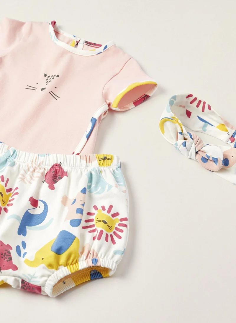 زيبي T-shirt + Bloomers for Newborns 'Animals'