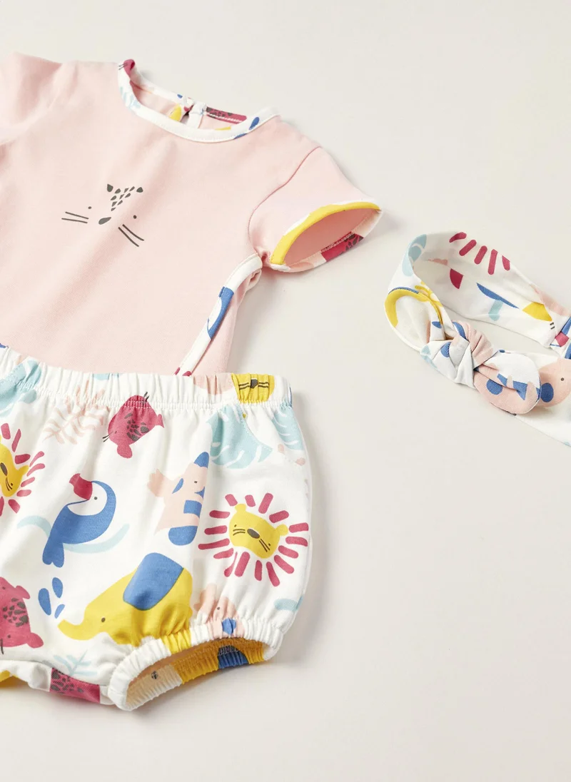 زيبي T-shirt + Bloomers for Newborns 'Animals'
