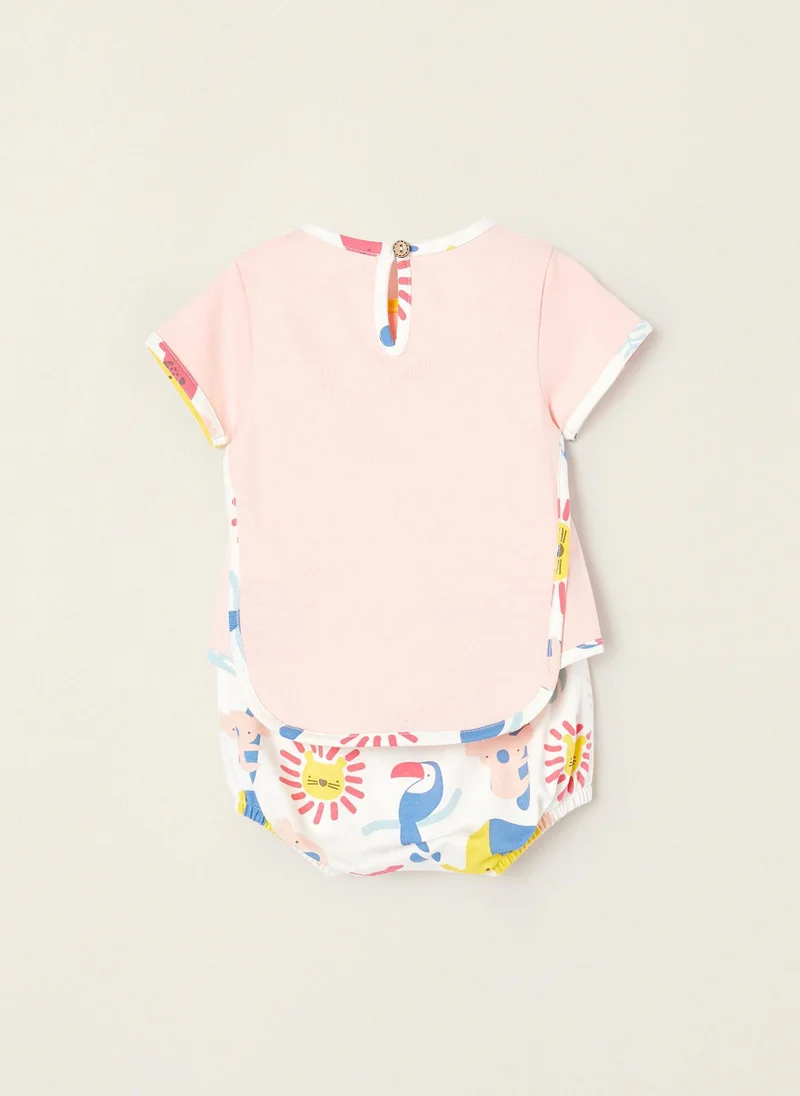 زيبي T-shirt + Bloomers for Newborns 'Animals'