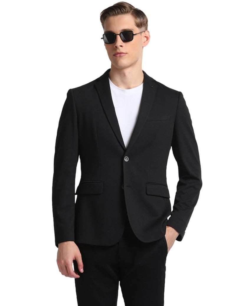 Arrow Men Solid Slim Fit Blazers - Three Pockets, Botton Closure Formal Blazer for Men - 42, Black - Image 5