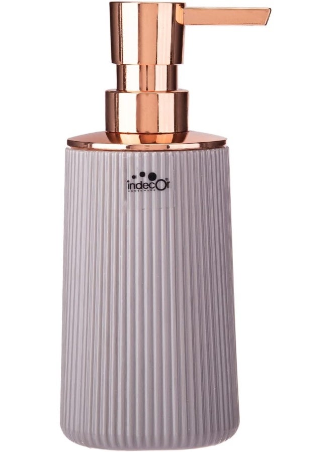 AKDC AKDC Indecor Nora Liquid Soap Dispenser 7Cm X 7Cm X 18Cm White And Rose Gold  - Image 1