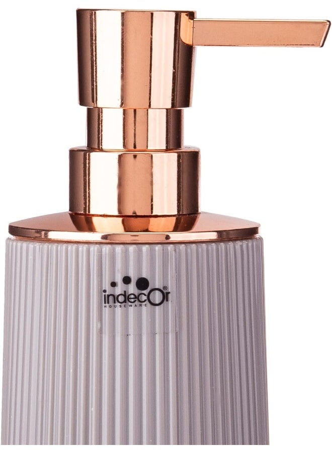 AKDC AKDC Indecor Nora Liquid Soap Dispenser 7Cm X 7Cm X 18Cm White And Rose Gold  - Image 2