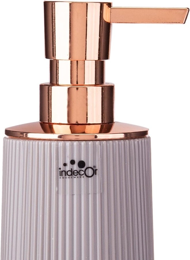 AKDC AKDC Indecor Nora Liquid Soap Dispenser 7Cm X 7Cm X 18Cm White And Rose Gold  - Image 5