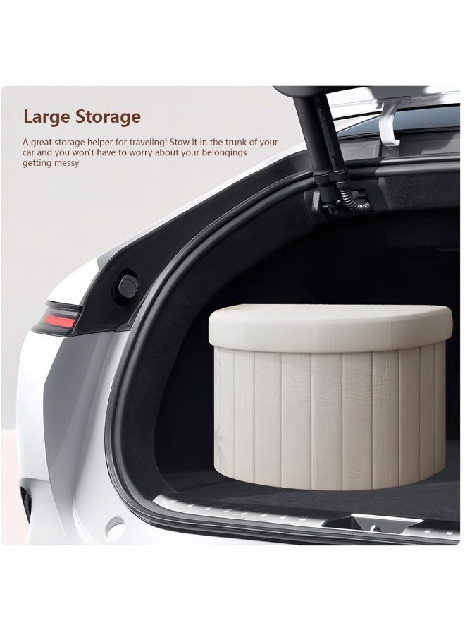 WALALLA Modern Storage Ottoman Bench with Lid, Foldable Shoe Changing Stool with Hidden Storage, Small Sofa Seat for Entryway, Bedroom, Closet & Living Room - Image 5