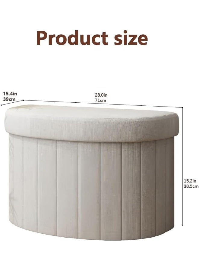 WALALLA Modern Storage Ottoman Bench with Lid, Foldable Shoe Changing Stool with Hidden Storage, Small Sofa Seat for Entryway, Bedroom, Closet & Living Room - Image 3