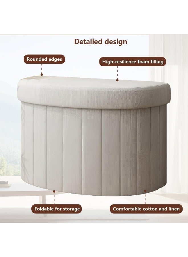 WALALLA Modern Storage Ottoman Bench with Lid, Foldable Shoe Changing Stool with Hidden Storage, Small Sofa Seat for Entryway, Bedroom, Closet & Living Room - Image 4