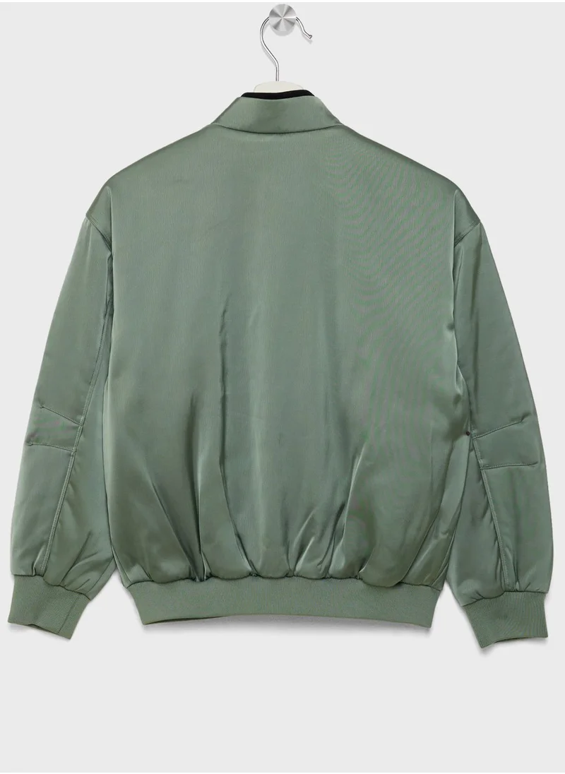 Calvin Klein Jeans Youth Shiny Satin Bomber Jacket