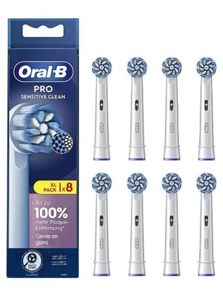 Oral-B Pro Sensitive Clean Electric Toothbrush Head, X-Shaped & Extra Soft Bristles for Gentle Brushing & Plaque Removal, Pack of 8 Toothbrush Heads, White (Packing May Vary) - Image 2