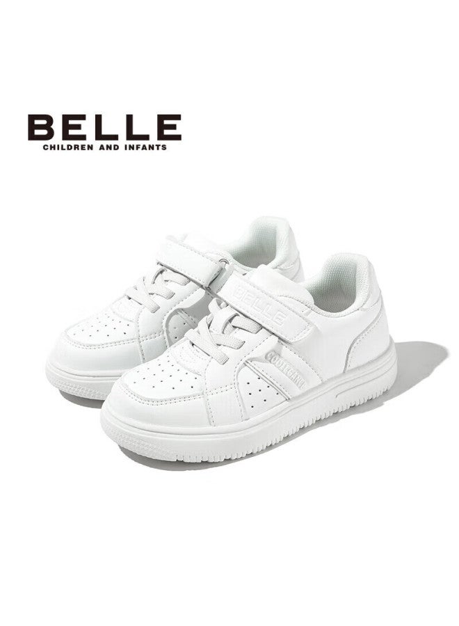 Belle Children's Shoes, Children's Day Sneakers, White Shoes, Breathable School Shoes, Boys And Girls Sports Shoes, Spring And Autumn, White, Size 32 - Image 1