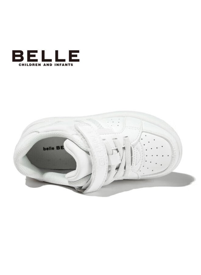 Belle Children's Shoes, Children's Day Sneakers, White Shoes, Breathable School Shoes, Boys And Girls Sports Shoes, Spring And Autumn, White, Size 32 - Image 4