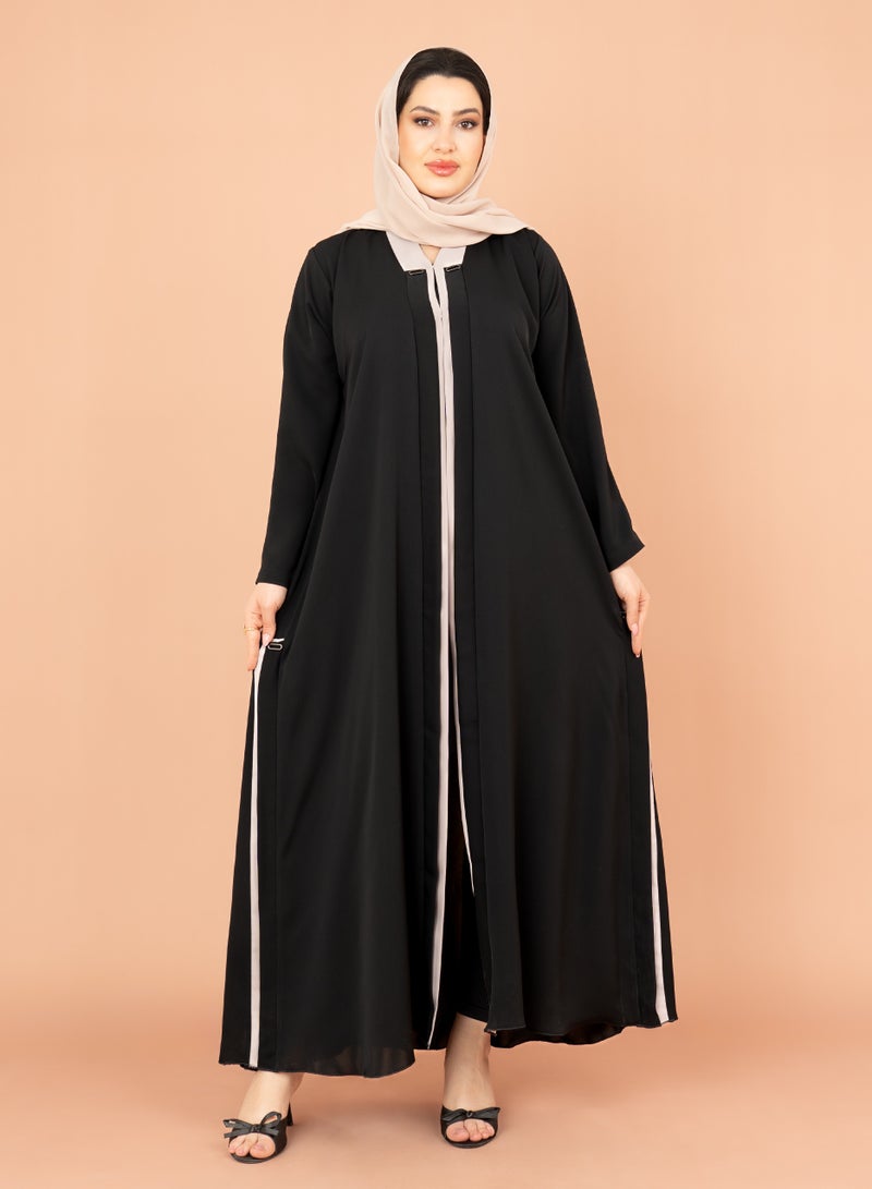IKKXA Modern Abaya AIK008 Black - Image 1