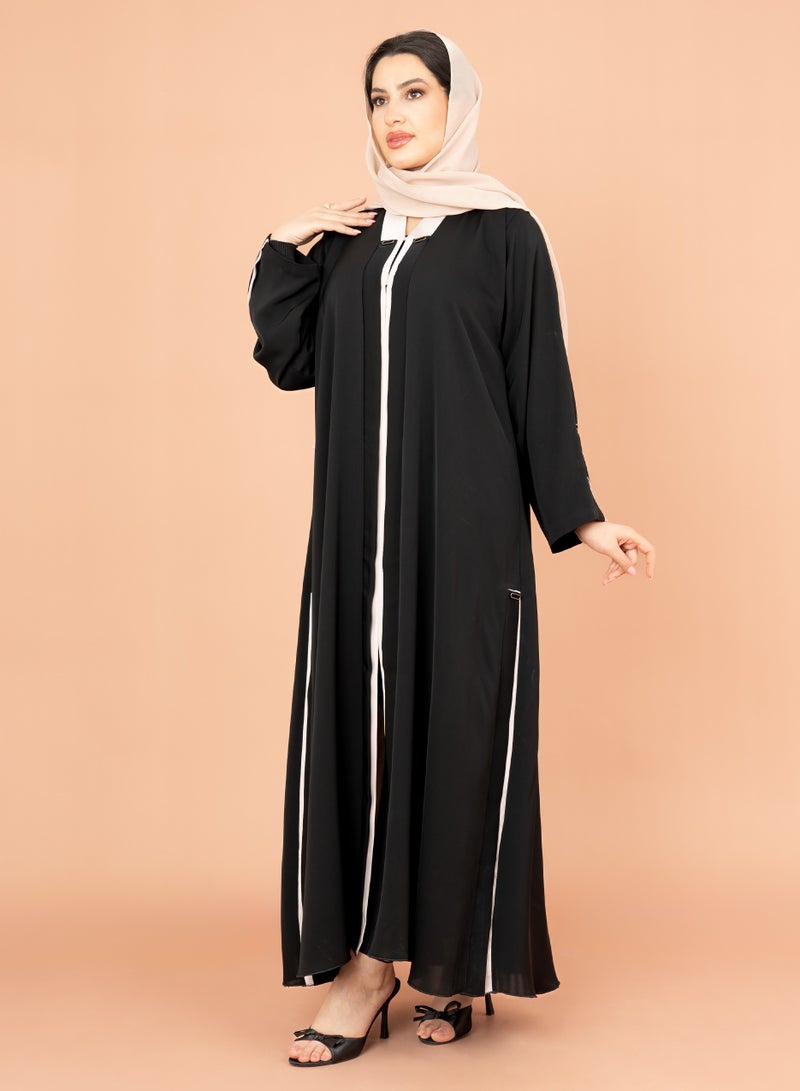 IKKXA Modern Abaya AIK008 Black - Image 3