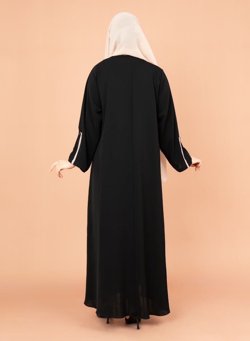 IKKXA Modern Abaya AIK008 Black - Image 4