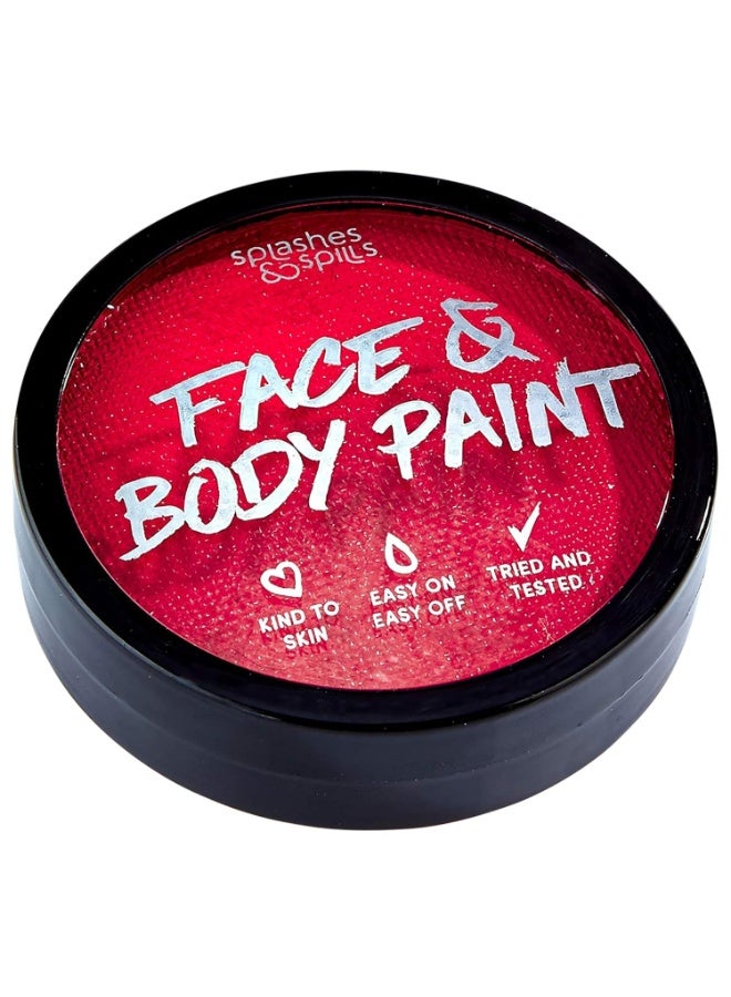 Splashes & Spills Water Activated SFX Face and Body Paint - Red Face Paint, Special Effects Makeup 18g Cake Tub - Pretend Costume and Dress Up Makeup - Great For Halloween Party and Cosplay by Splashes & Spills - Image 1