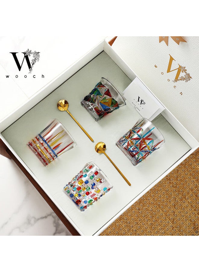 Wooch Wedding Gift Glass Cup Set, Stylish Cups In Gift Box, Wedding Present For Newlyweds, Housewarming Gift - Image 1
