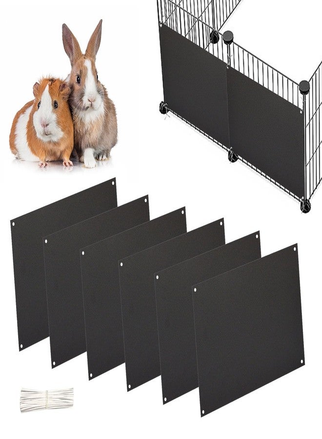 Oncpcare 6 Pack Pet Cage Liner Protection Block Light 10'' x 8.2'' Rabbit Cage Urine Guard Cage Edge Liner Guinea Pig Side Lining Habitat Siding Small Animal Cage Accessories （Black - Image 1