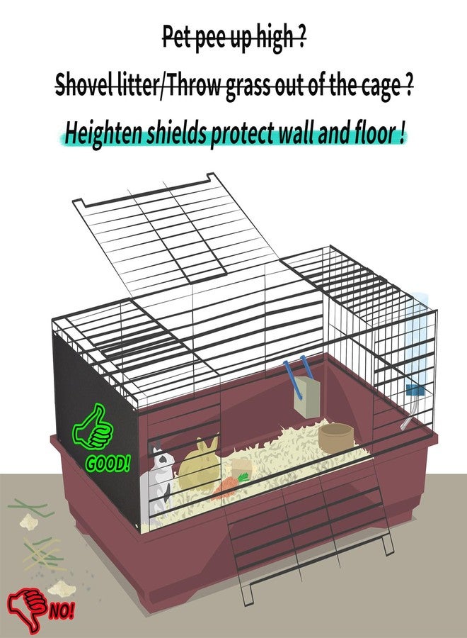 Oncpcare 6 Pack Pet Cage Liner Protection Block Light 10'' x 8.2'' Rabbit Cage Urine Guard Cage Edge Liner Guinea Pig Side Lining Habitat Siding Small Animal Cage Accessories （Black - Image 5
