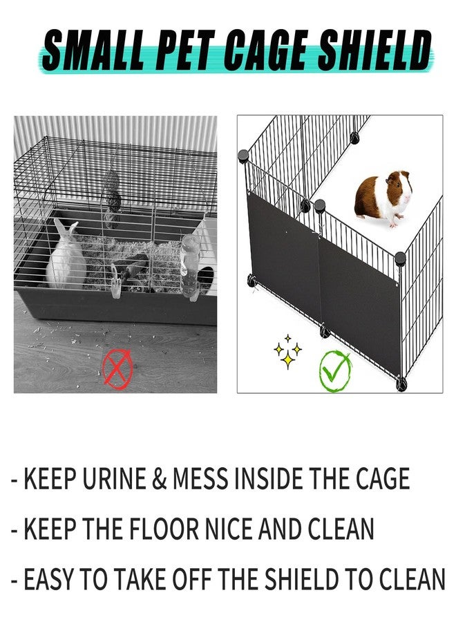 Oncpcare 6 Pack Pet Cage Liner Protection Block Light 10'' x 8.2'' Rabbit Cage Urine Guard Cage Edge Liner Guinea Pig Side Lining Habitat Siding Small Animal Cage Accessories （Black - Image 3