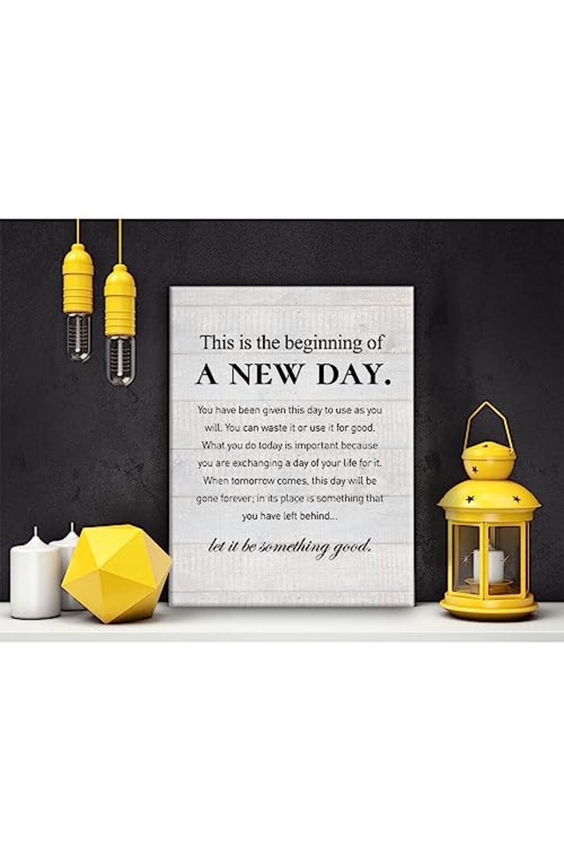 Hijie Motivational This is the Beginning of a New Day Quote Poster Canvas Wall Art for Home Decor - Image 5
