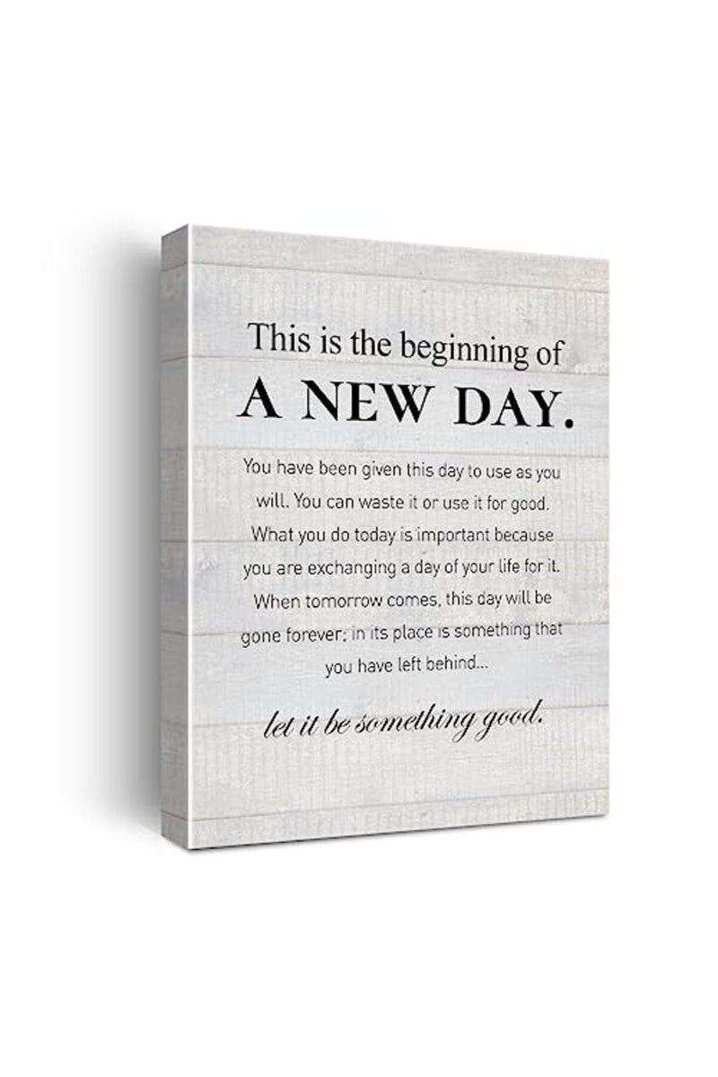 Hijie Motivational This is the Beginning of a New Day Quote Poster Canvas Wall Art for Home Decor - Image 2