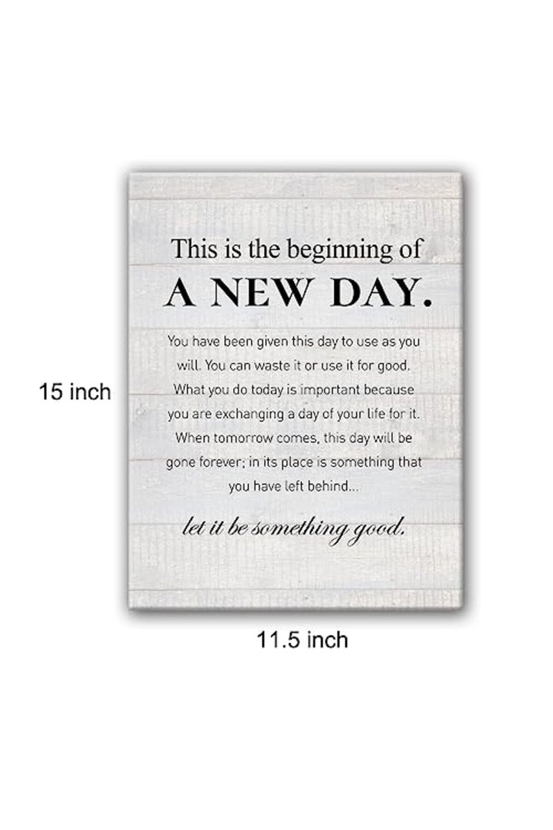 Hijie Motivational This is the Beginning of a New Day Quote Poster Canvas Wall Art for Home Decor - Image 3