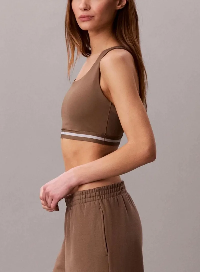Calvin Klein Shitake Quick-Dry Medium-Impact Sports Bra for Women | Best Price UAE