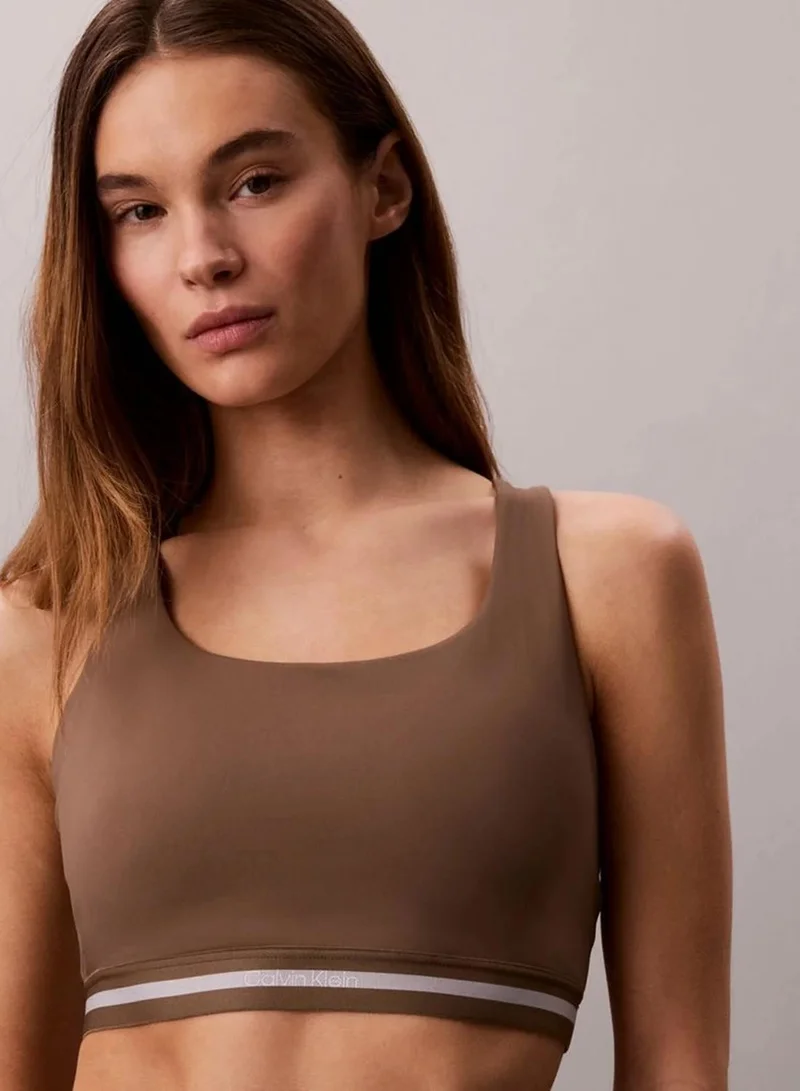 Calvin Klein Shitake Quick-Dry Medium-Impact Sports Bra for Women | Best Price UAE