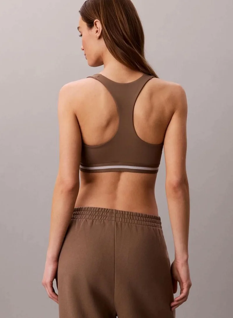 Calvin Klein Shitake Quick-Dry Medium-Impact Sports Bra for Women | Best Price UAE