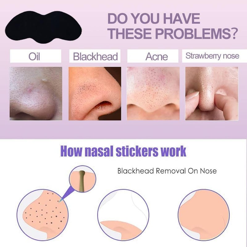 SUNBEET Nose Strips Blackhead RemovePurifying Pore Strips Nose Strips Charcoal Nose Pore Strips Cleansing Removes Blackheads and Unclogs Pores Pack Of 20 - Image 2