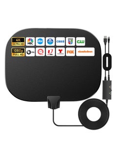 Excefore أحدث هوائي تلفزيوني داخلي Freeview لعام 2024، هوائي تلفزيوني رقمي عالي الدقة بمدى 520 كيلومتر، مع معزز إشارة مكبر للصوت، مع كابل محوري بطول 33 قدمًا/10 أمتار، وموالف تلفزيون 4K 1080P DVB-T  - Image 1
