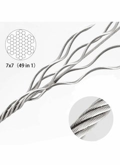 Generic Picture Hanging Rope Wire, 2 Pcs Stainless Steel Wire with Loop and Hook 1.5 mm x 2 m Heavy Duty Frame Hanger Rope for Light Lamp Hardware, Supports up to 20 KG  - Image 3