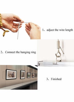 Generic Picture Hanging Rope Wire, 2 Pcs Stainless Steel Wire with Loop and Hook 1.5 mm x 2 m Heavy Duty Frame Hanger Rope for Light Lamp Hardware, Supports up to 20 KG  - Image 5
