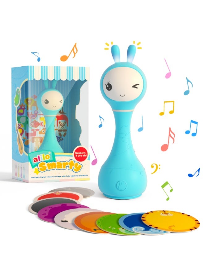 أليلو خشخيشة أطفال مضيئة موسيقية على شكل أرنب ذكي من أليلو - أزرق - Image 2