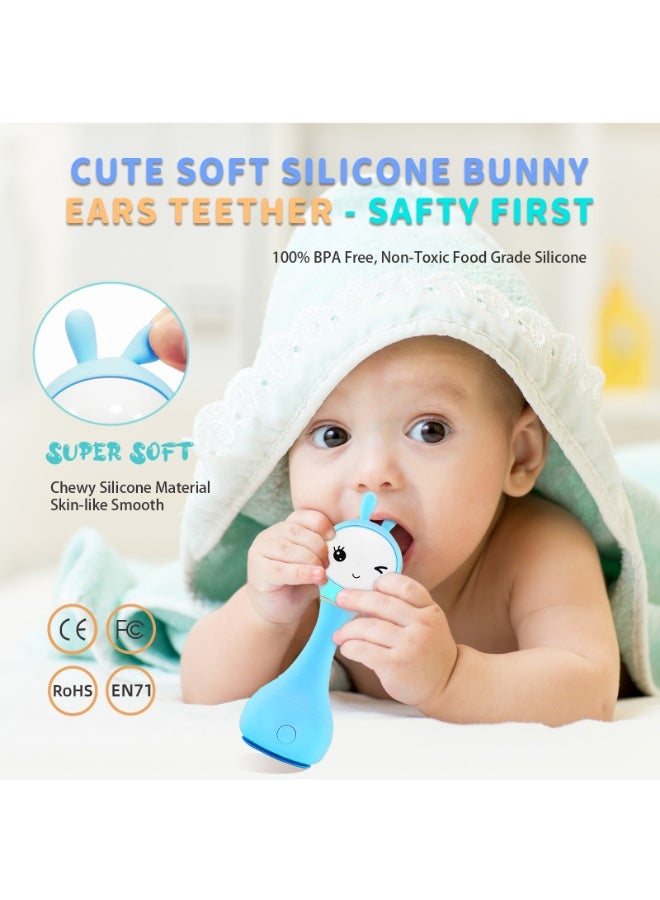 أليلو خشخيشة أطفال مضيئة موسيقية على شكل أرنب ذكي من أليلو - أزرق - Image 4