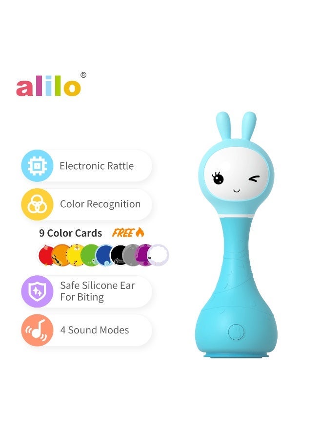 alilo Smarty Bunny Musical Light-Up Baby Rattle -Blue - Image 2