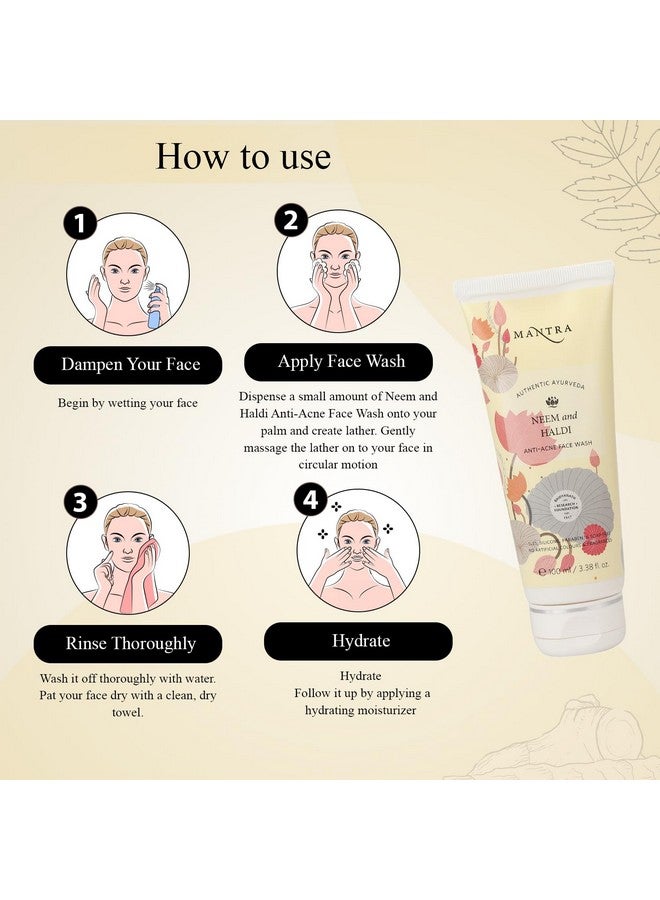Mantra Herbal Neem and Haldi Anti-Acne Face Wash - 100 ml | Controls Acne & Pimples or Lightens Acne Spot Marks - Image 5