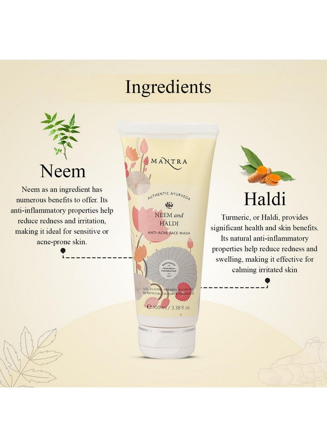 Mantra Herbal Neem and Haldi Anti-Acne Face Wash - 100 ml | Controls Acne & Pimples or Lightens Acne Spot Marks - Image 4