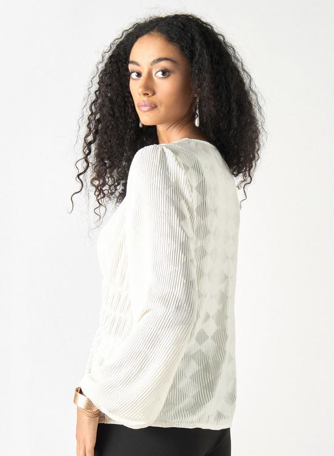 تواكستريمز بلوزة بياقة على شكل حرف  بأكمام طويلة من تو إكستريمز - Image 3