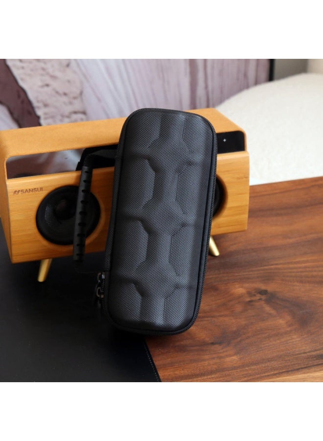 شابية صندوق منظم للساعات الصلبة بثلاث فتحات للرجال أو النساء، حافظة سفر لتخزين الساعات المحمولة وحامل عرض للساعات اليدوية والساعات الذكية حتى 55 مم (أسود) - Image 5