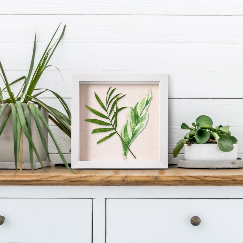 QDSSDECO 10""x10"" Shadow Boxes Display Cases with Soft Linen Back Deep Wood Glass 3D Shadow Box Set for Wall and Tabletop Baby Sports  2 Pack White - Image 3