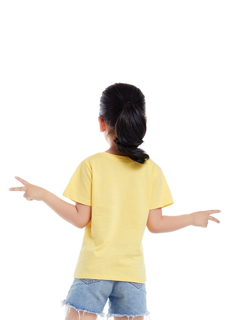 Loquat Unisex Family Couple Parent-Child clothing Football Pattern T-shirt Yellow - Image 3