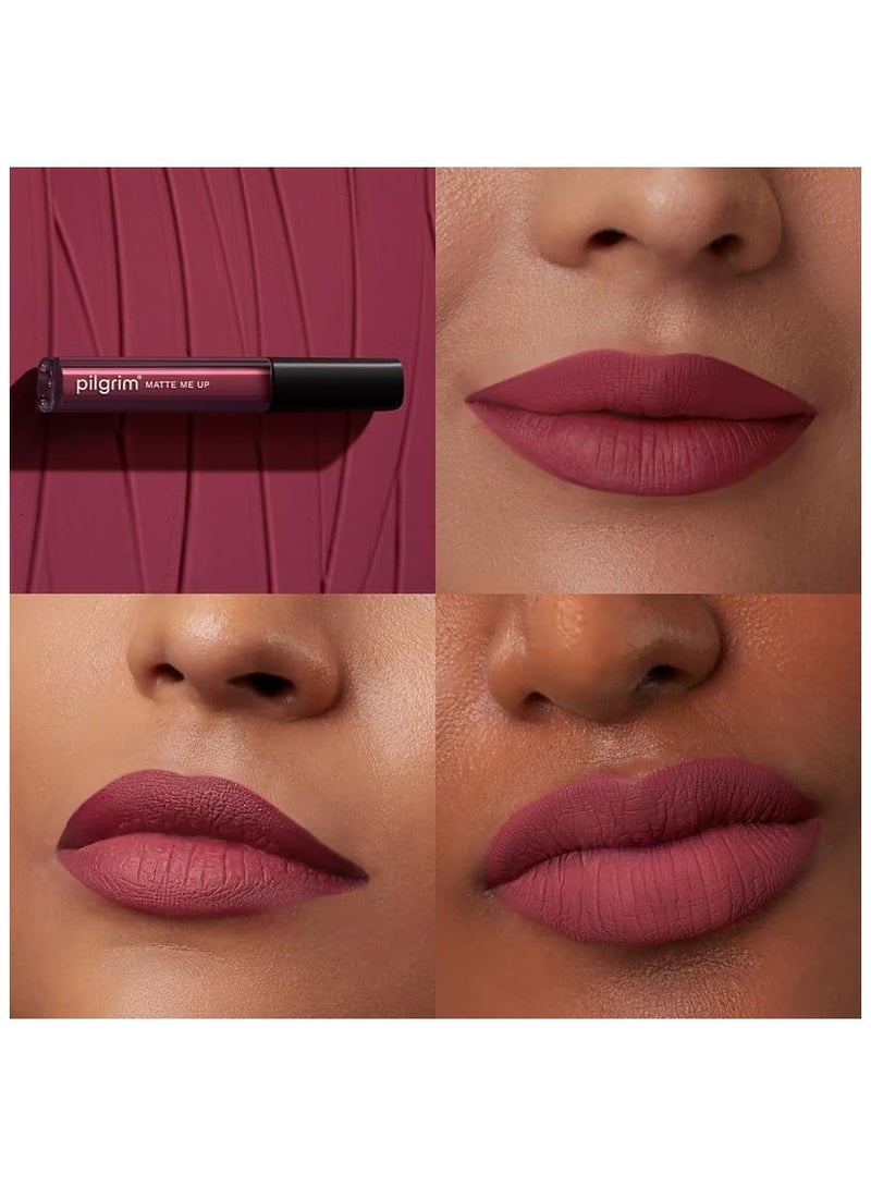 Pilgrim Liquid Matte Lipstick - Pink Kisses | Lipstick for Women with Hyaluronic Acid & Spanish Squalane | Transferproof, Long Lasting & Non Drying with Hydrating Ingredients 3gms - Image 5