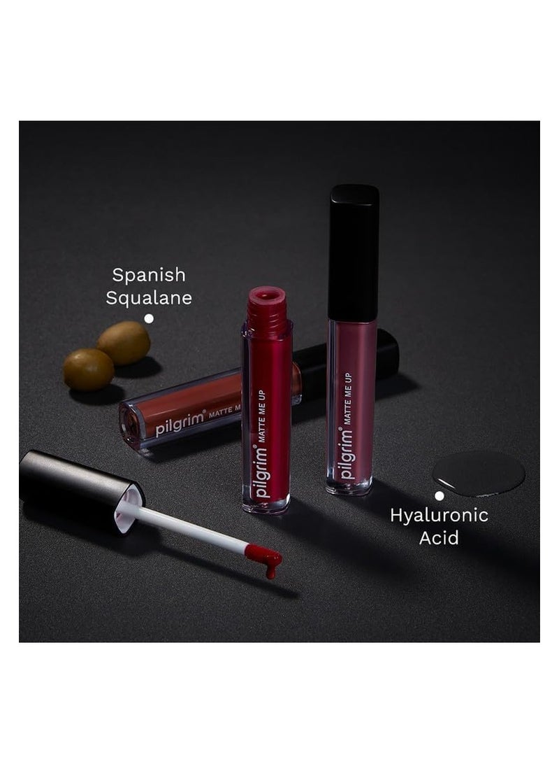 Pilgrim Liquid Matte Lipstick - Pink Kisses | Lipstick for Women with Hyaluronic Acid & Spanish Squalane | Transferproof, Long Lasting & Non Drying with Hydrating Ingredients 3gms - Image 2
