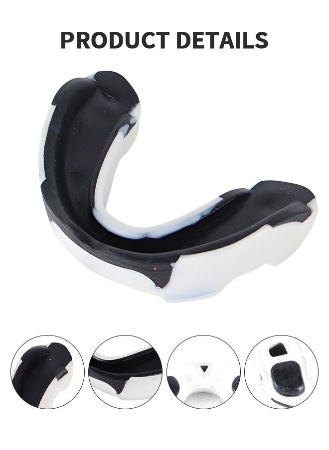 GROIC 3 Pack Youth Mouth Guard Sports Mouthguard Double Colored Teeth Braces with Case for Football Basketball Boxing MMA Hockey Lacrosse Rugby Taekwondo  - Image 2