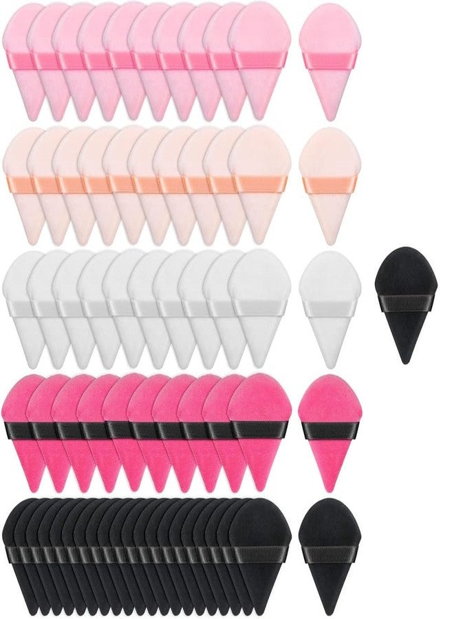 DATNASAYAD داتناسيايد 66 قطعة مثلثية من إسفنجات البودرة الفضفاضة القابلة للغسل وإعادة الاستخدام ناعمة ومريحة لتطبيق الأساس للوجه والجسم أدوات مكياج رطبة وجافة - مجموعة متعددة الألوان من 66 قطعة - Image 1