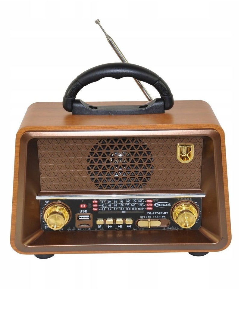 Denx Rechargeable Hi-Fi Radio With Remote Control, Large Capacity Battery, Portable, Retro Style Fm Radio, Support Bluetooth, Sd Card Slot, Usb And Aux Port  - Image 2