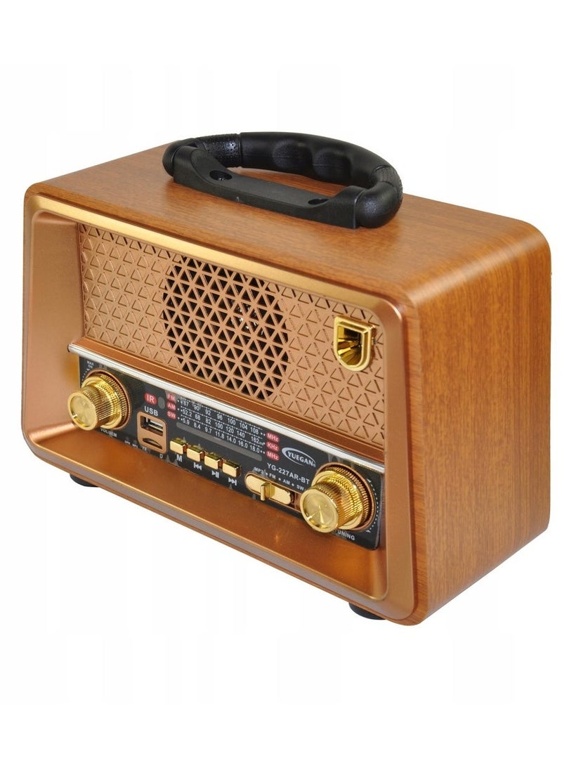 Denx Rechargeable Hi-Fi Radio With Remote Control, Large Capacity Battery, Portable, Retro Style Fm Radio, Support Bluetooth, Sd Card Slot, Usb And Aux Port  - Image 4